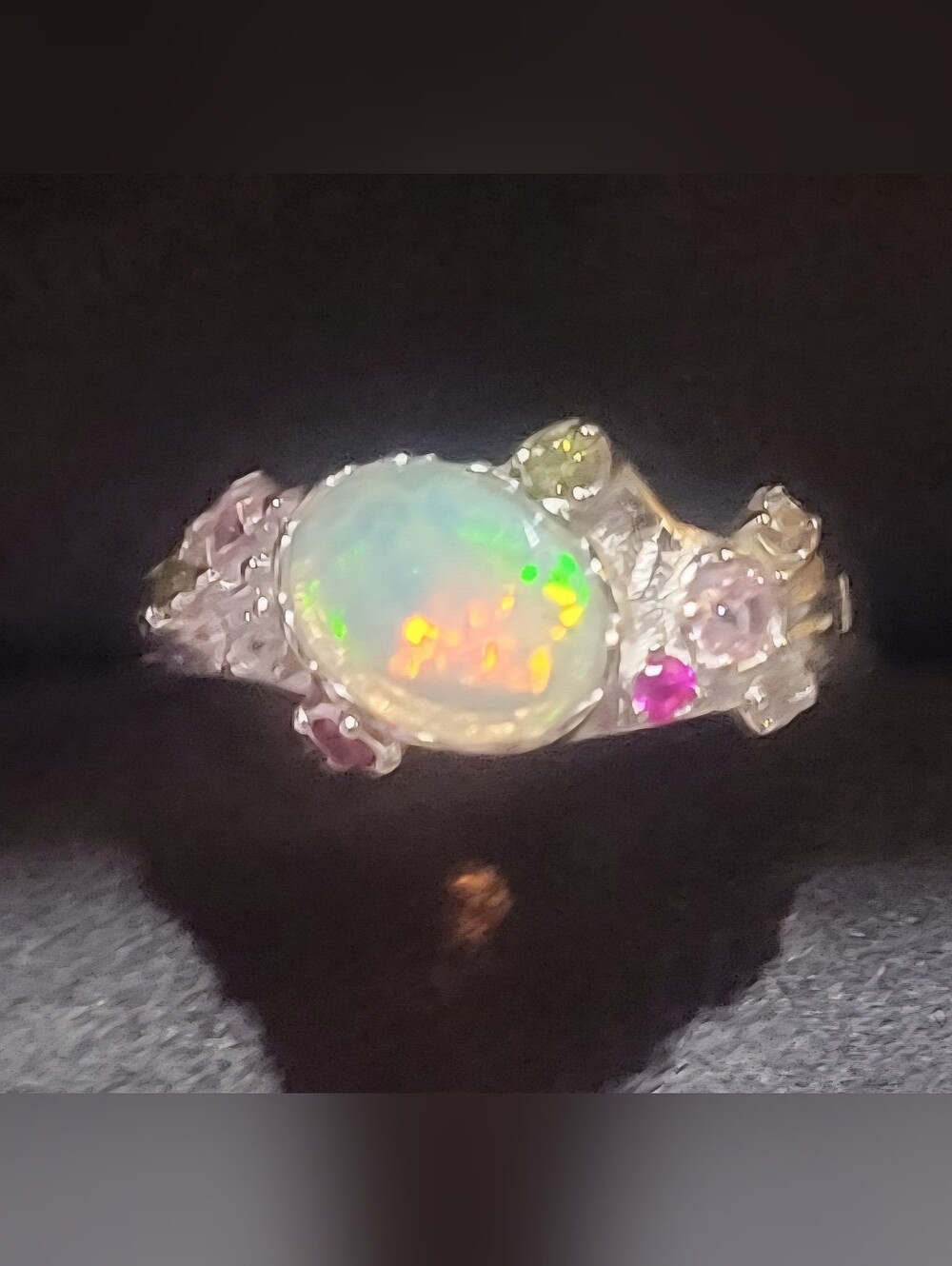 Sterling Silver Ethiopian Opal Ring - Adjustable